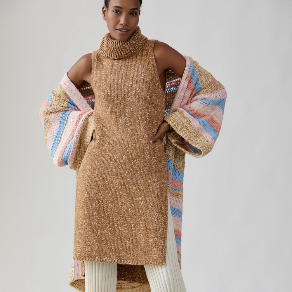 Anthropologie NWT Flowy Maxi Tunic sweater, size Med; top rated/sold out @anthro